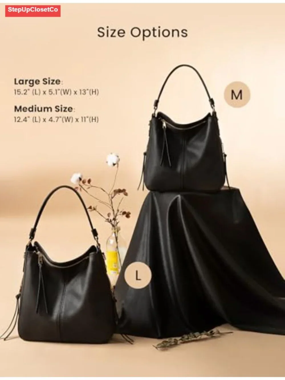 Faux Leather Hobo Crossbody Bag for Women, Designer Shoulder Purse Handbags,